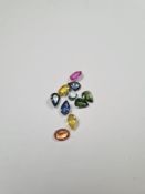 A quantity of mixed coloured fancy cut Ceylon heat treated Sapphires (10), approx 9.7 carat