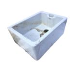 A rectangular Shanks belfast sink with integral overflow. (24.5in x 18.5in x 10in)