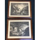 A pair of late Victorian monochrome prints after George Moreland depicting rural country scenes, the
