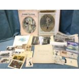 Miscellaneous ephemera including old photos, greeting cards & postcards, labels, Sunderland flying