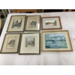 W Laidlaw?, a set of three Edinburgh townscape etchings with figures, signed indistinctly in