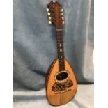 A Victorian Italian mandolin by Michele Maratea with label dated 1894, the instrument with cedar