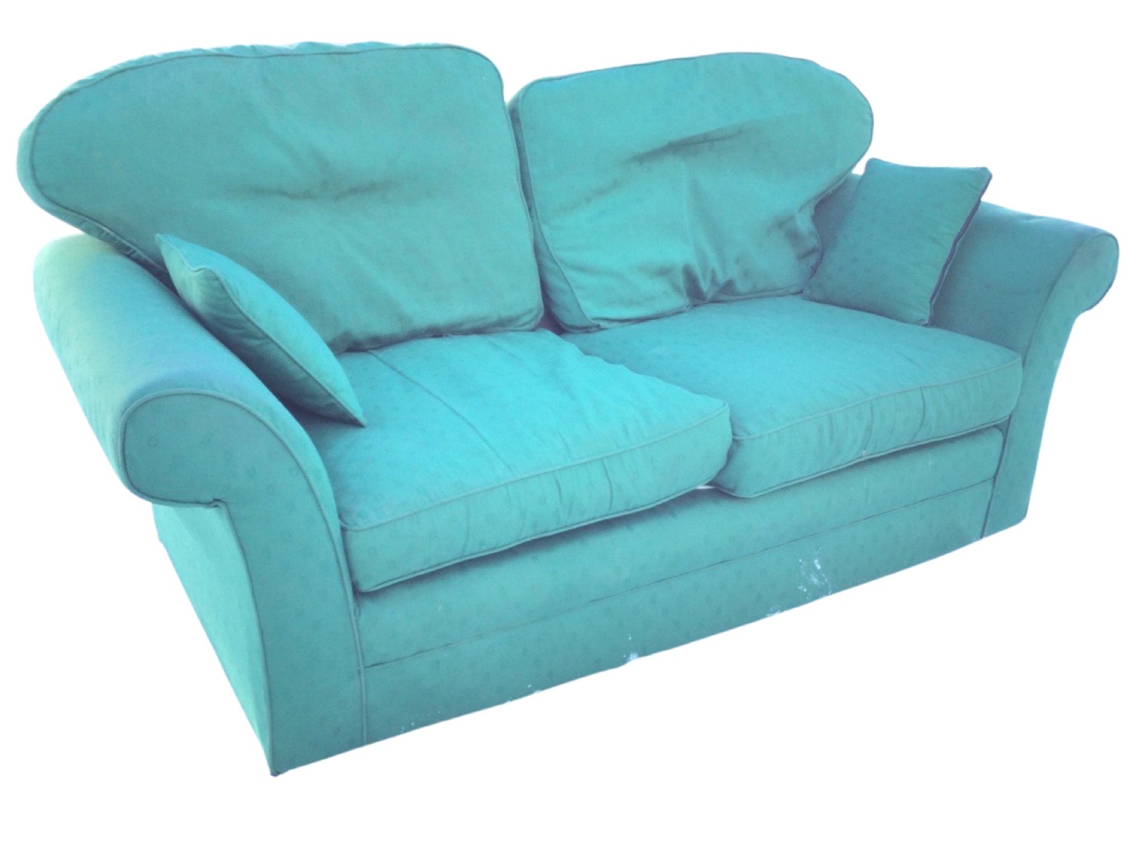 A contemporary upholstered country house sofa with sprung seat and padded back, the seat with