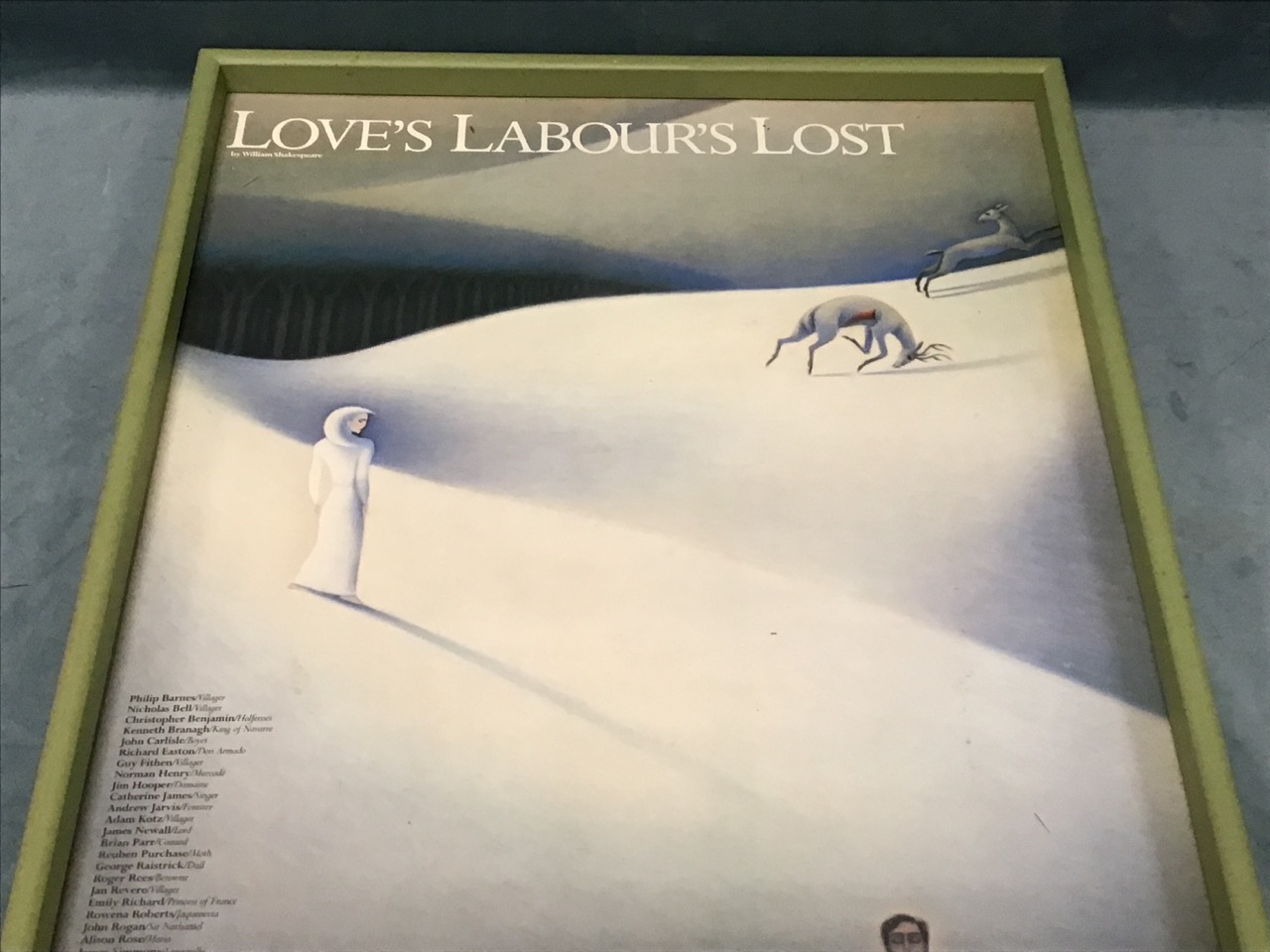 A 1985 RSC poster from Loves Labours Lost in painted frame. (20.5in x 28.25in) - Image 3 of 3