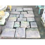 A quantity of thick nineteenth century sandstone slabs, the stone would cover approx 40sq ft. (21)