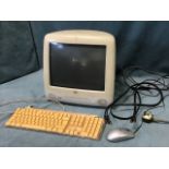 A 1980s classic Apple iMac computer with keyboard, power cable, mouse, etc. (A lot)