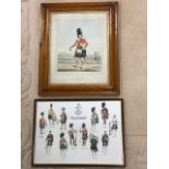 A nineteenth century handcoloured military print from the Officers of the Military Army series,