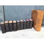 An old leather bound estate account book circa 1900; and nine leather bound Whitakers from the