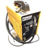 A Powercraft electric mig welder, the turbo fan cooled machine looks unused, with adjustable speed