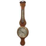 A nineteenth century mahogany barometer with circular silvered dial by GB Giobbio & Co of Devizes,