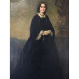 Thomas Gooderson, nineteenth century oil on canvas, full length portrait of a lady in landscape,