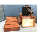 A cased Carpenter & Westley magic lantern, the ‘phantasmagoria’ model with instructions to lid,