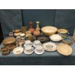 Miscellaneous ceramics including a Carlton Ware black bowl, a tureen & cover, a mixing bowl,