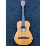 A Romanian nylon strung classical guitar by Encore - model ENC36N, with mosaic style decoration to