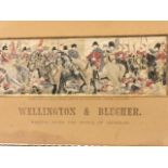 A Stevengraph depicting The Battle of Waterloo, the silk woven panel with the meeting of