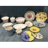 Miscellaneous ceramics including Minton Hadden Hall, vases, Wedgwood, Portmeirion, Shelley, etc. (