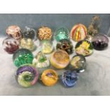 A collection of miscellaneous glass paperweights - Caithness, Murano, Wedgwood, CIG, one resin,