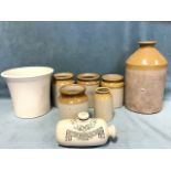 A two-gallon salt glazed Portobello made stoneware spirit jar, impressed - Trowsdale Bros &