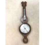 A nineteenth century mahogany barometer with silvered dial Peter Campioni of Edinburgh, the shaped