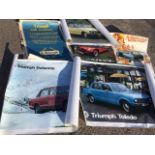 A quantity of car advertising posters from the 1970s - Rover 3500, Triumph, Mini, Triumph Dolomite &