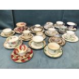 A collection of ceramic trios and cups & saucers - handpainted, Japanese, Royal Doulton, giant