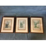 A set of three signed and framed Frank Robson prints - York & Watford. (3)