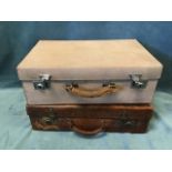 A 1950's Mappin & Webb leather ladies case, the fitted lined interior complete with jewellery box,