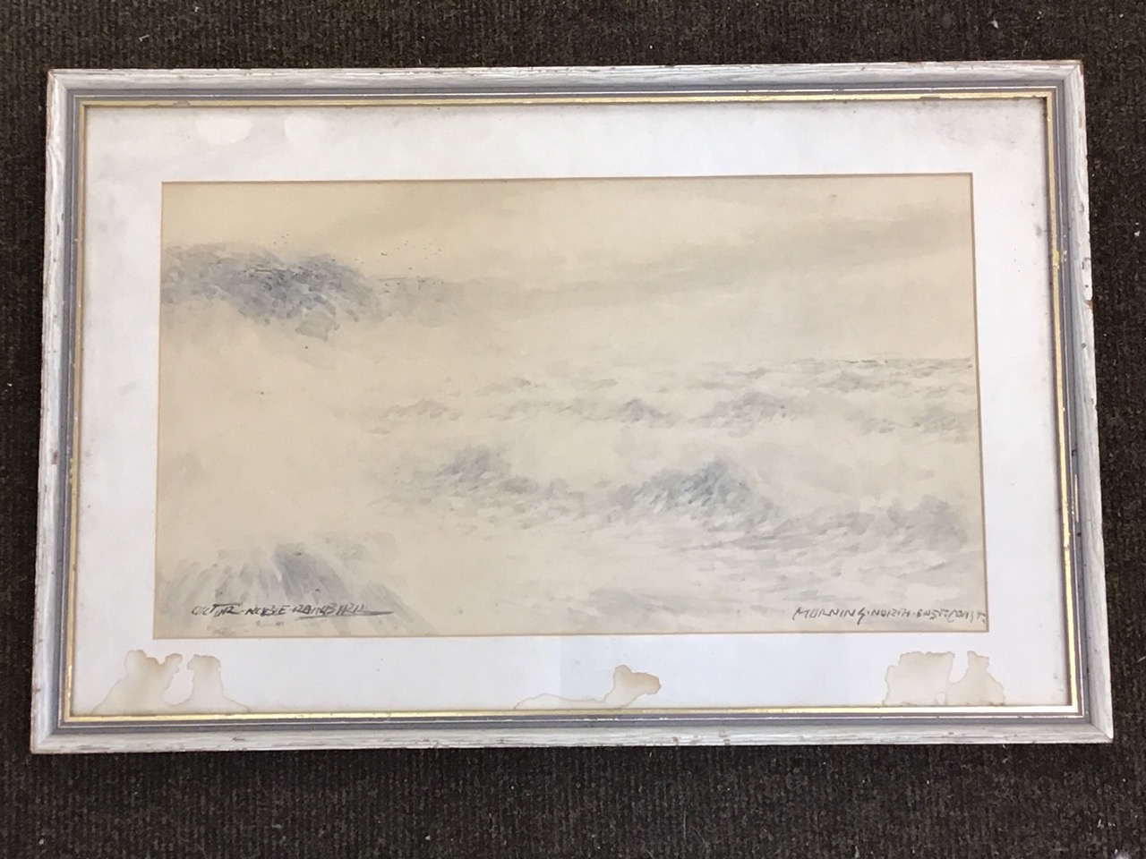 Victor Noble Rainbird, watercolour, seascape, titled Morning North East Coast, signed, mounted & - Image 3 of 3