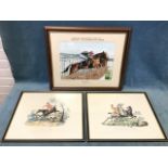 A pair of French riding prints after Vernet, with plate marks and hogarth framed; and a framed