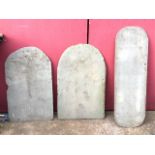 A pair of large arched slate panels - 24in x 39in & 24in x 37.75in; and a rectangular rounded