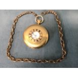 A Victorian 18ct gold pocket watch, the enamelled dial signed E & E Emanuel of Portsea, the movement
