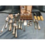 A Walker & Hall silver plated set of cutlery, incomplete but at least 10 settings engraved with