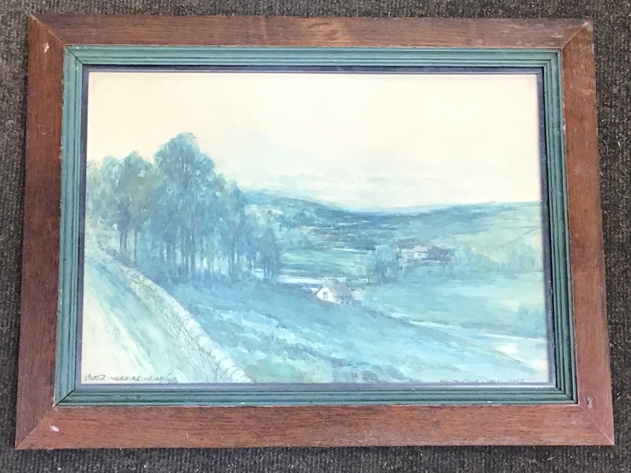 Victor Noble Rainbird, watercolour, landscape with cottages, titled North Tyne near Tarset, signed & - Image 3 of 3