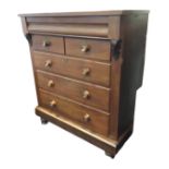 A Victorian mahogany scotch chest with rectangular top above a long cushion moulded frieze drawer