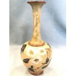 A Royal Doulton stoneware vase of ovoid form beneath slender waisted neck, the body with tube