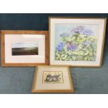 Margaret Adamson, watercolour, hydrangea flowers, signed, mounted & framed; Keegan Yarrow,