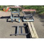 Three Back & Decker workmates with folding legs and vice tops. (3)