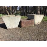 A small Victorian salt glazed rectangular trough by Eltringham of Prudhoe on Tyne; and pair of