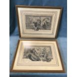 A pair of seventeenth century French classical engravings after ceiling paintings in the Palace of