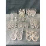 Miscellaneous drinking glasses - wine, cut tumblers, liquor, cordial, commemorative, sherry, etc. (