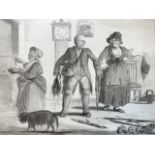 Monochrome lithograph after Bunbury, titled The Complete (April 1st) Angler, engraved by Hunt
