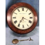 A large Victorian mahogany wallclock, the dial with roman chapters by Samuel Corbett of Coventry,