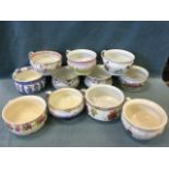A collection of chamber pots - Booths, Chelsea Royal, Staffordshire, Bisto, etc., all with floral