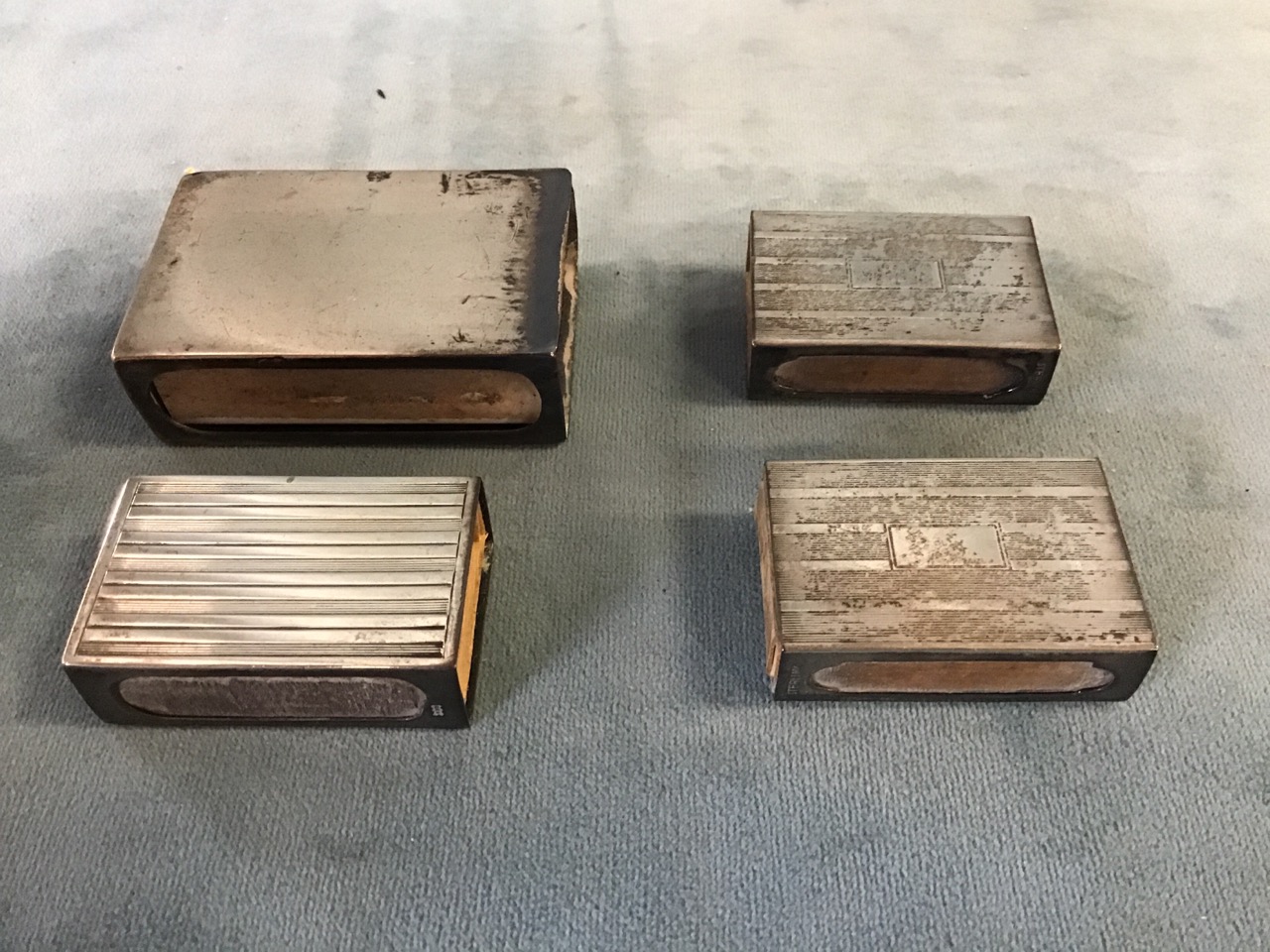 A collection of hallmarked silver matchbox holders and vesta cases including a pair marked Sterling; - Image 3 of 3