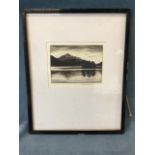 Robert Houston, etching, lake landscape, signed in pencil on margin, titled to label verso Summer