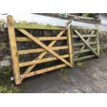 A pair of 10ft driveway gates by AJ Charlton & Sons of Somerset, the five-bar gates with rounded top