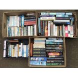 Four boxes of miscellaneous - modern novels, crime, mystery, historical, thrillers, Dick Francis, PD