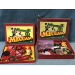 A boxed Meccano set - No 6 with various pieces, engines, wheels, nuts & washers, etc; and a boxed