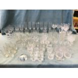 A miscellaneous quantity of drinking glasses Edinburgh Crystal, tumblers, wine glasses, flutes, some