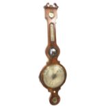 A large nineteenth century mahogany barometer with circular brass level panel signed J Somalvico &